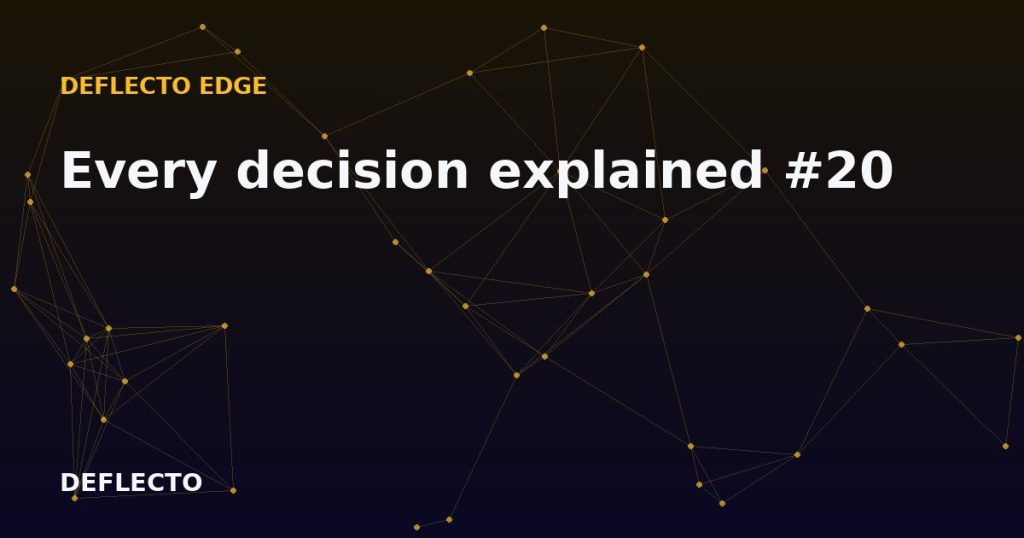 Every decision explained #20