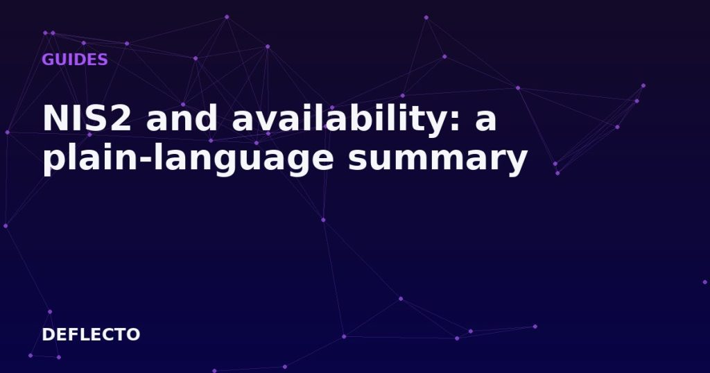 NIS2 and availability: a plain-language summary