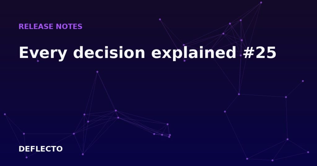 Every decision explained #25