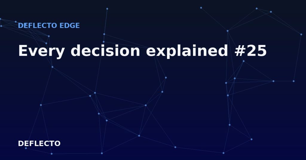 Every decision explained #25