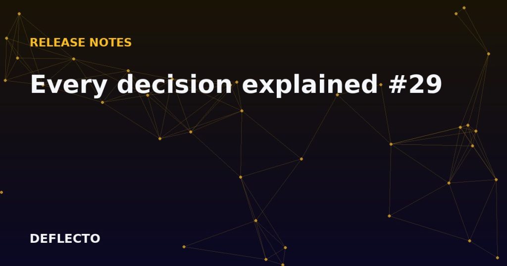 Every decision explained #29