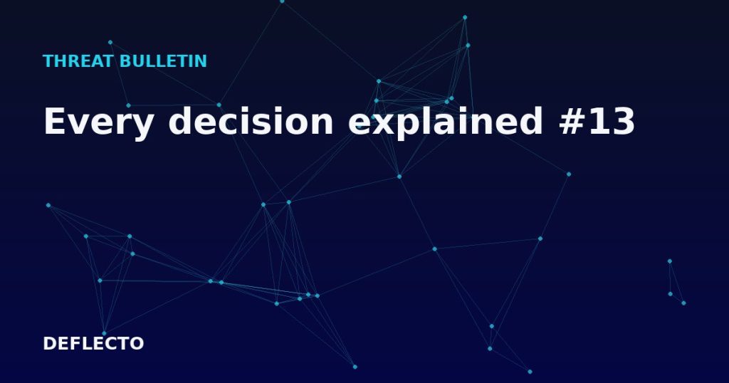 Every decision explained #13