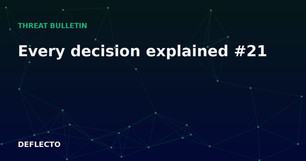 Every decision explained #21