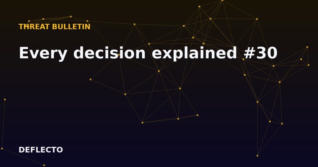 Every decision explained #30