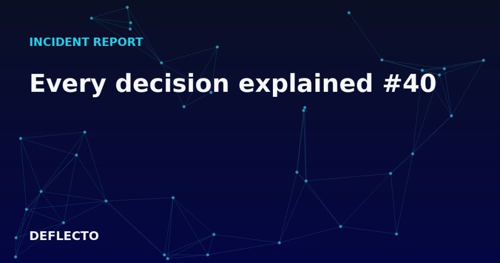 Every decision explained #40
