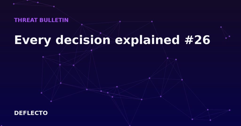 Every decision explained #26