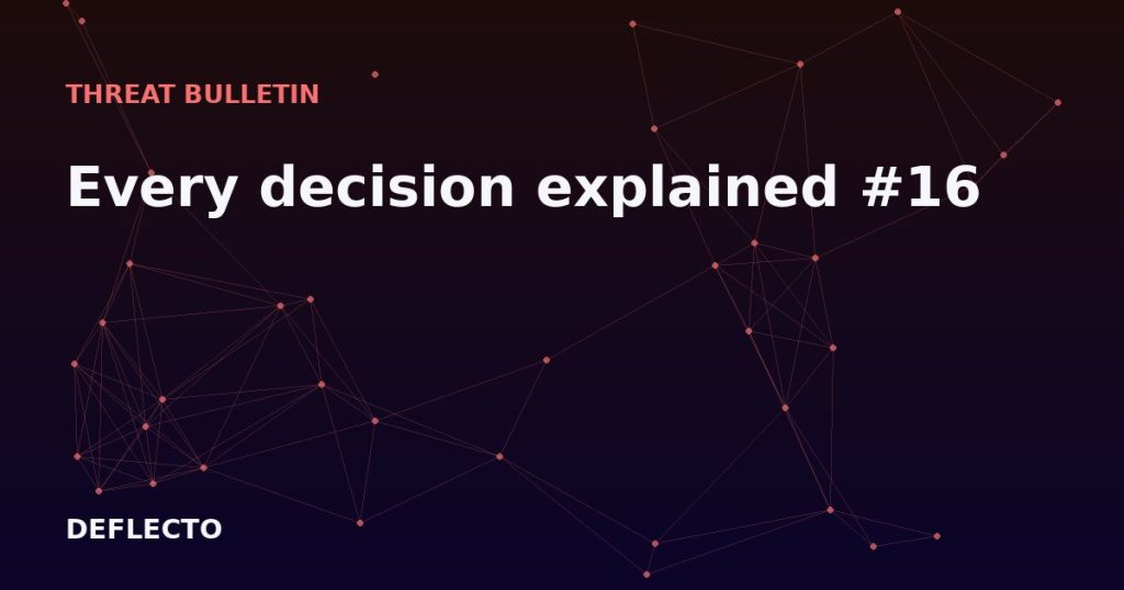 Every decision explained #16