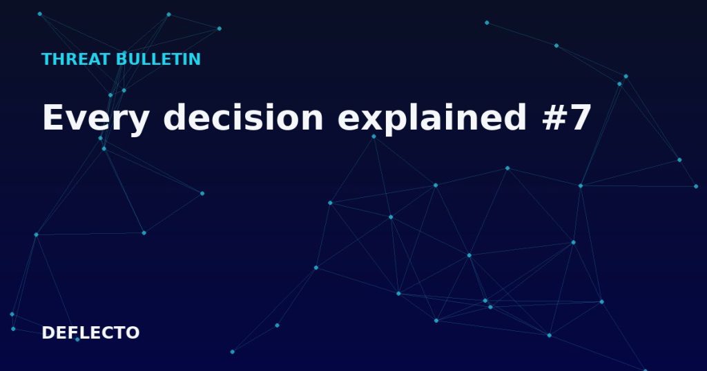 Every decision explained #7
